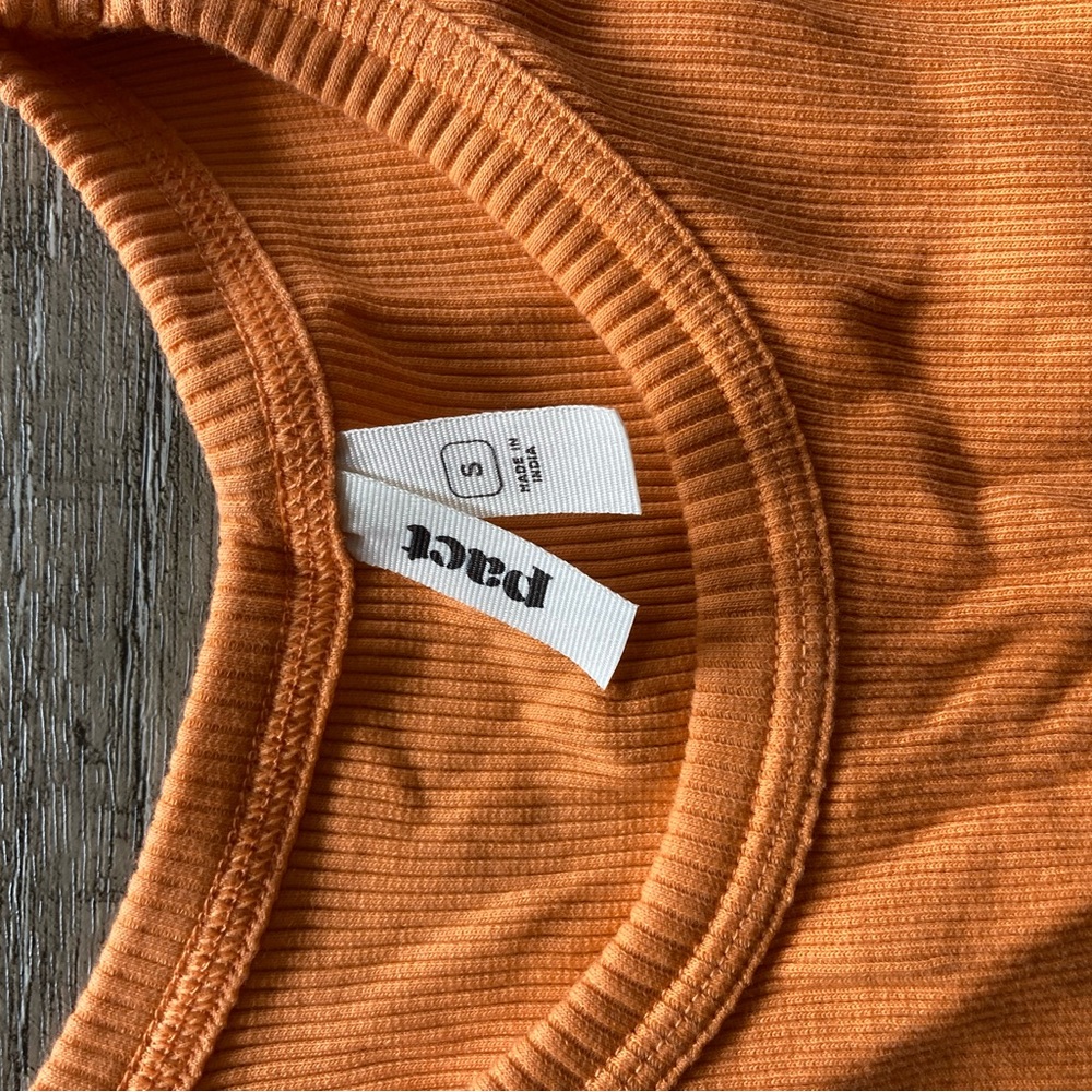 Pact Orange Ribbed Tank Top Dress